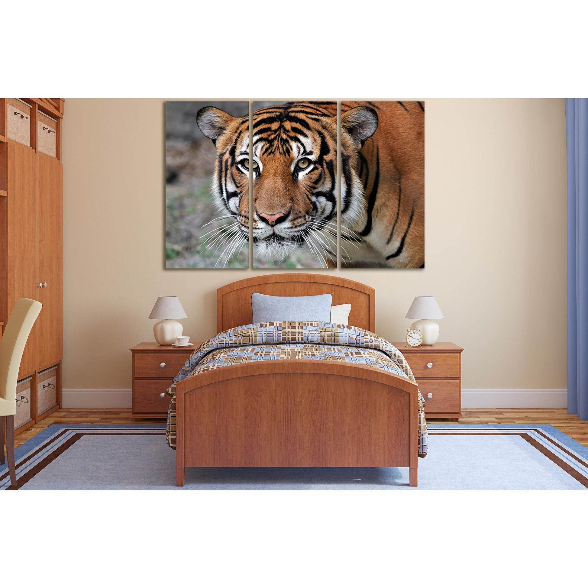Portrait Of A Tiger №SL1009 Ready to Hang Canvas Print - Zellart Canvas Prints 0new, ALL_Products, Animals & Wildlife, Tiger