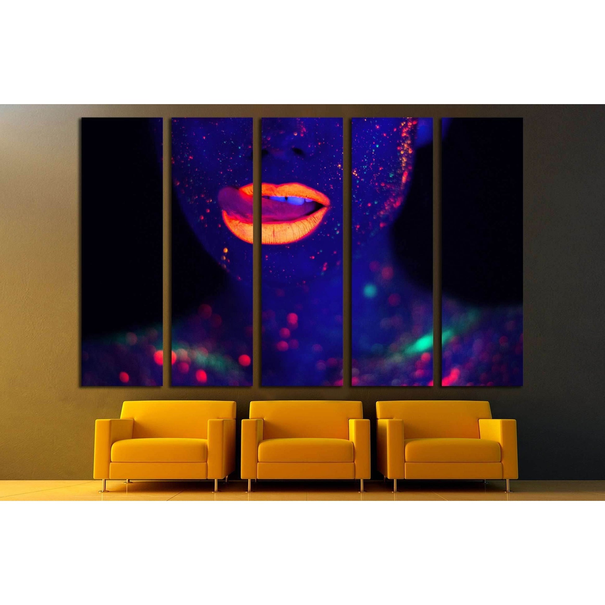 Portrait of Beautiful Fashion Woman in Neon UF Light №2783 Ready to Hang Canvas PrintCanvas art arrives ready to hang, with hanging accessories included and no additional framing required. Every canvas print is hand-crafted, made on-demand at our workshop