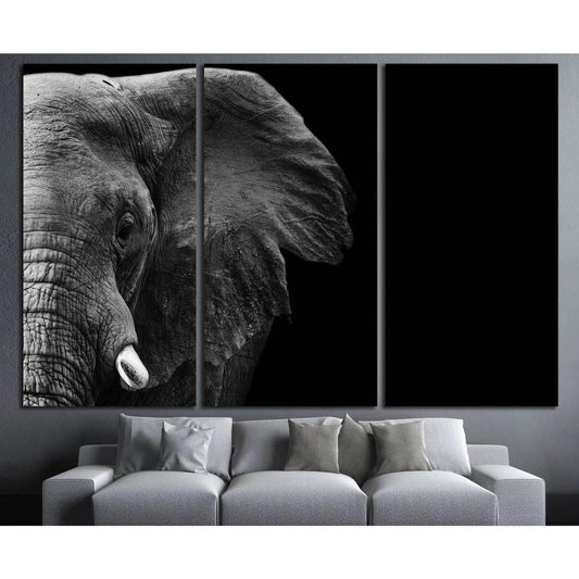 powerful image of an Elephant in black and white №3262 Ready to Hang Canvas PrintCanvas art arrives ready to hang, with hanging accessories included and no additional framing required. Every canvas print is hand-crafted, made on-demand at our workshop and
