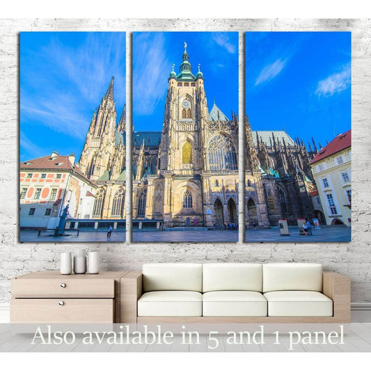 Prague, Czech Republic, Vitus cathedral, Prague Castle area №1805 Ready to Hang Canvas Print - Zellart Canvas Prints ALL_Products, s-1805