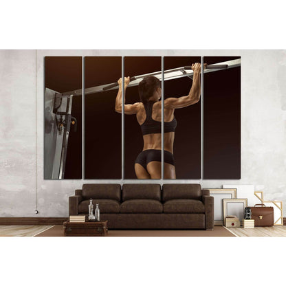 Pull Up Workout Exercise №1390 Ready to Hang Canvas Print - Zellart Canvas Prints ALL_Products, s-1390