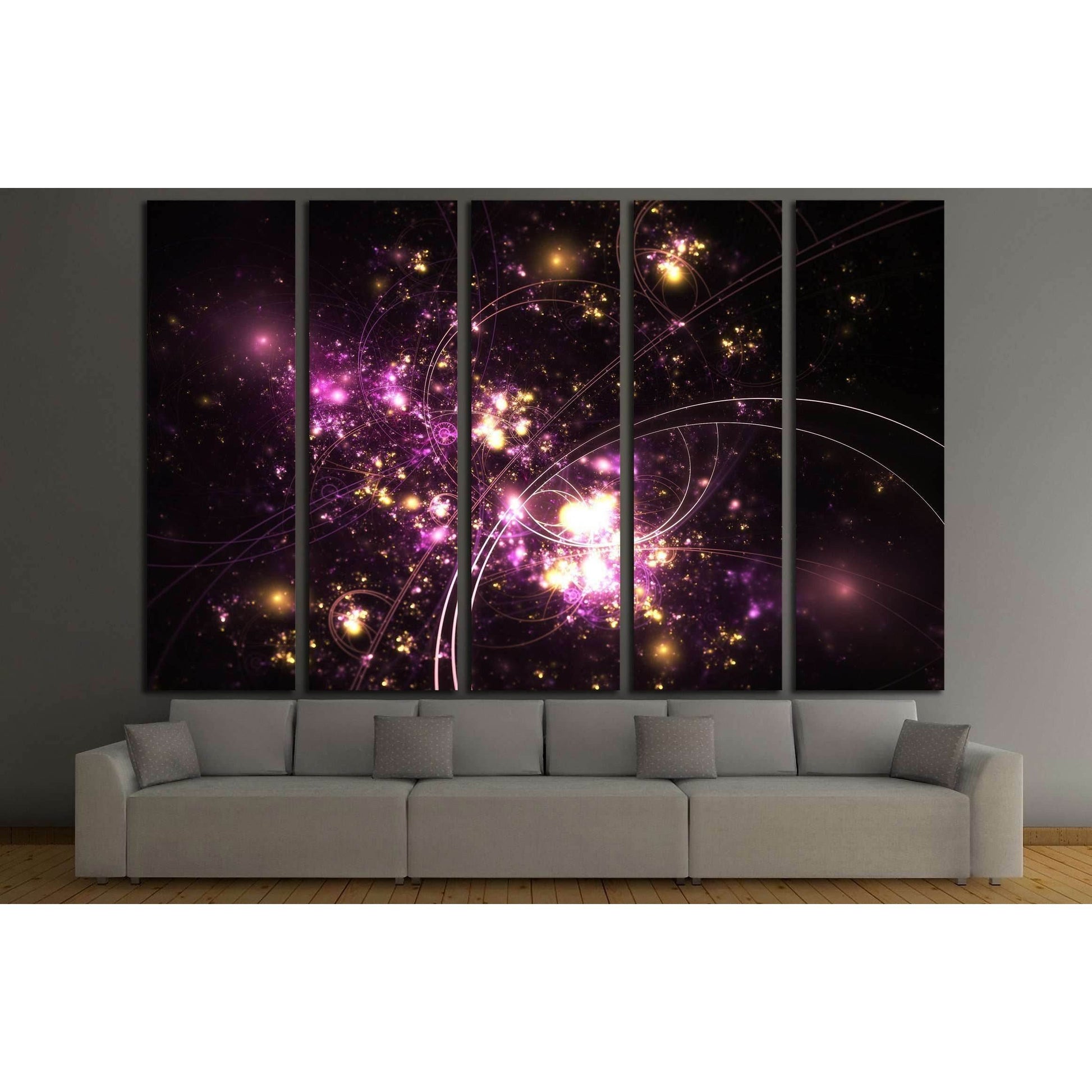 Purple and gold fractal machine №3017 Ready to Hang Canvas Print - Zellart Canvas Prints ALL_Products, s-3017