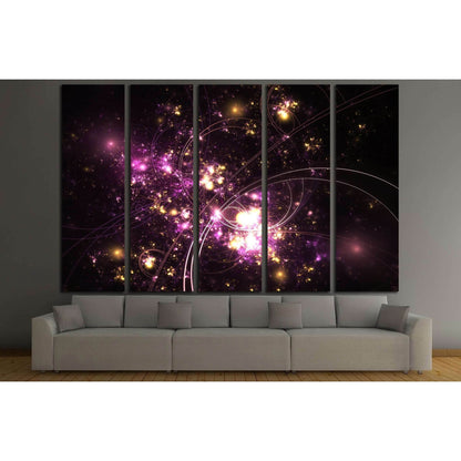 Purple and gold fractal machine №3017 Ready to Hang Canvas Print - Zellart Canvas Prints ALL_Products, s-3017