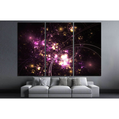 Purple and gold fractal machine №3017 Ready to Hang Canvas Print - Zellart Canvas Prints ALL_Products, s-3017