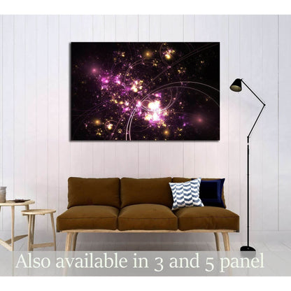 Purple and gold fractal machine №3017 Ready to Hang Canvas Print - Zellart Canvas Prints ALL_Products, s-3017