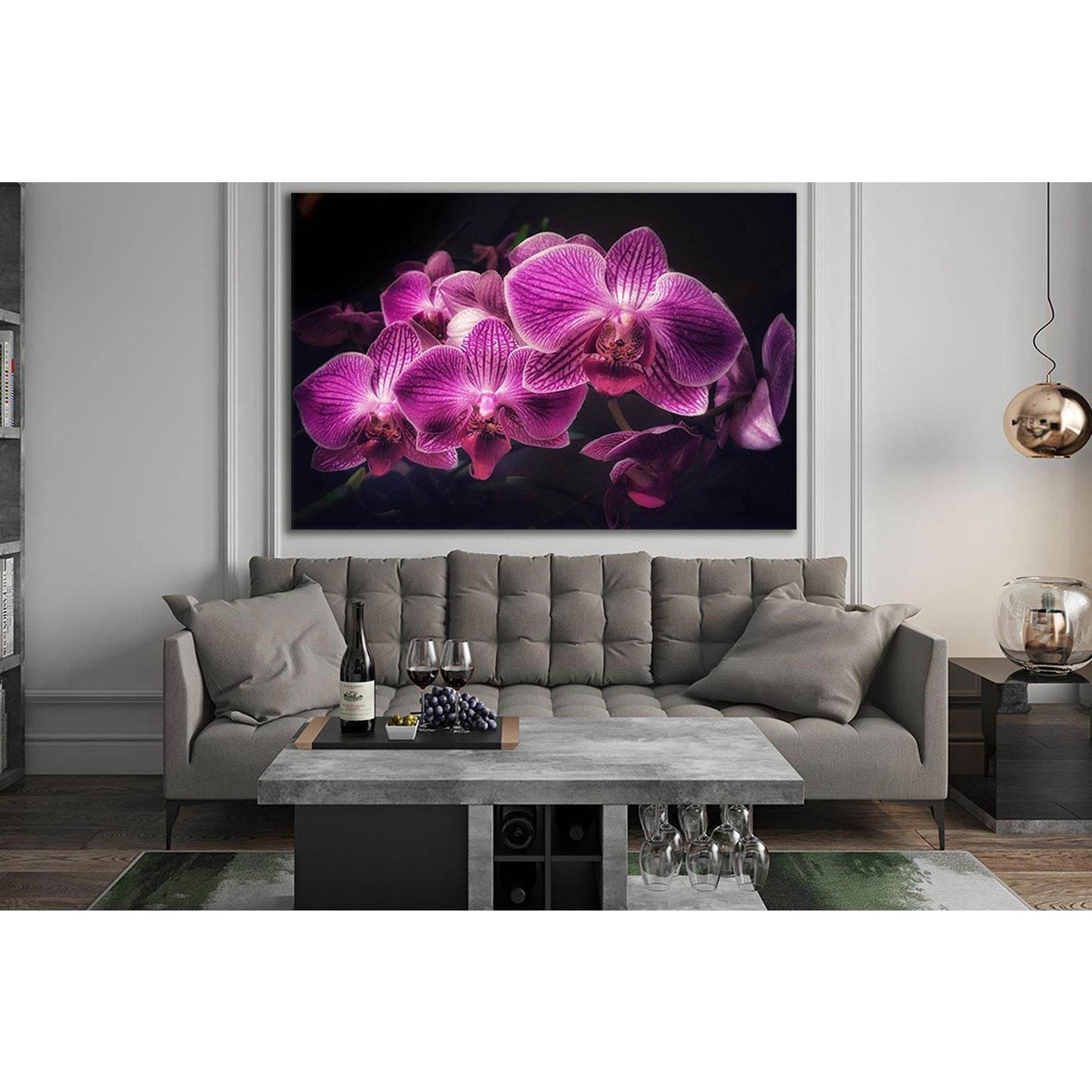 Purple Orchids №SL731 Ready to Hang Canvas Print - Zellart Canvas Prints 0new, ALL_Products, Floral & Botanical Wall Art