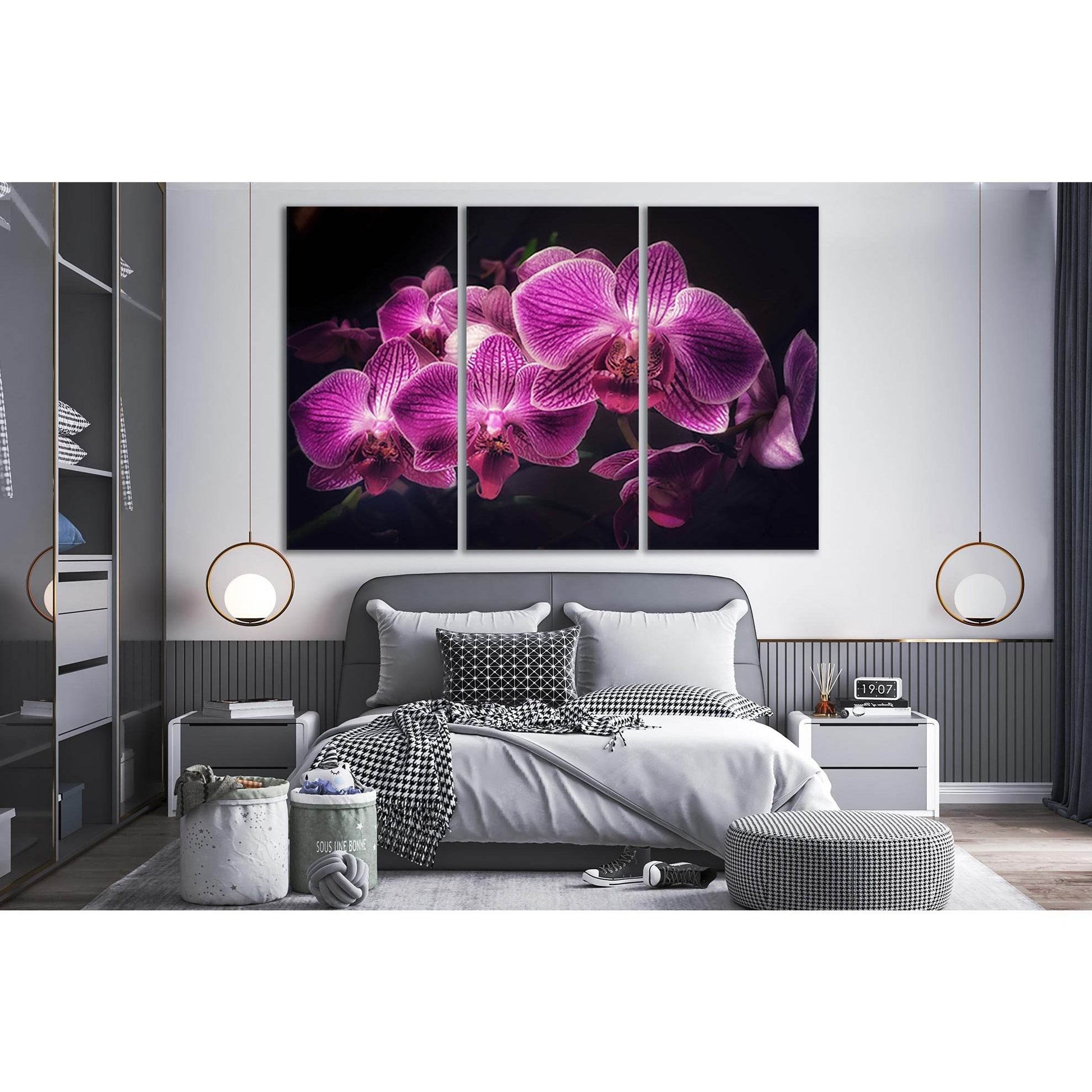 Purple Orchids №SL731 Ready to Hang Canvas Print - Zellart Canvas Prints 0new, ALL_Products, Floral & Botanical Wall Art