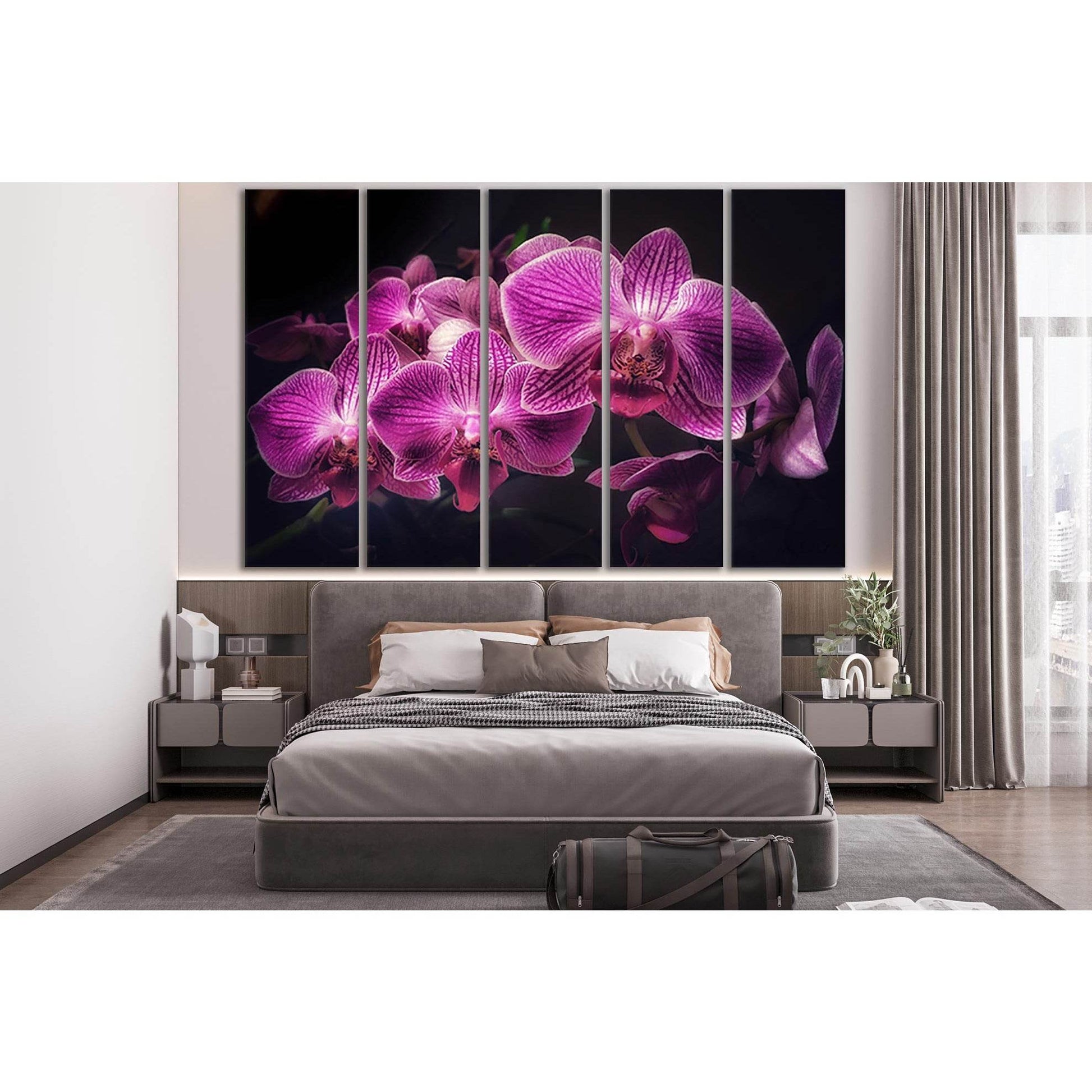 Purple Orchids №SL731 Ready to Hang Canvas Print - Zellart Canvas Prints 0new, ALL_Products, Floral & Botanical Wall Art