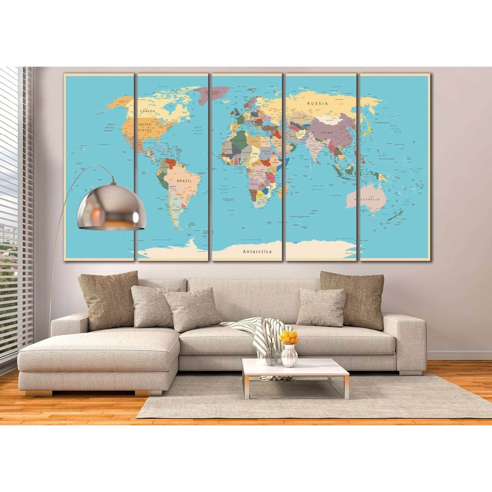 Push Pin World Map №807 Ready to Hang Canvas Print - Zellart Canvas Prints ALL_Products, autopostr_pinterest_65155, autopostr_pinterest_65157, autopostr_pinterest_65158, autopostr_pinterest_65160