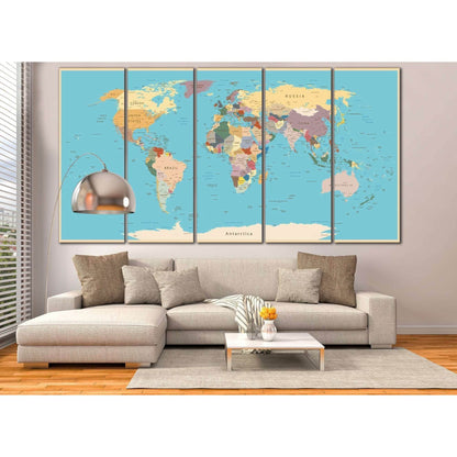 Push Pin World Map №807 Ready to Hang Canvas Print - Zellart Canvas Prints ALL_Products, autopostr_pinterest_65155, autopostr_pinterest_65157, autopostr_pinterest_65158, autopostr_pinterest_65160