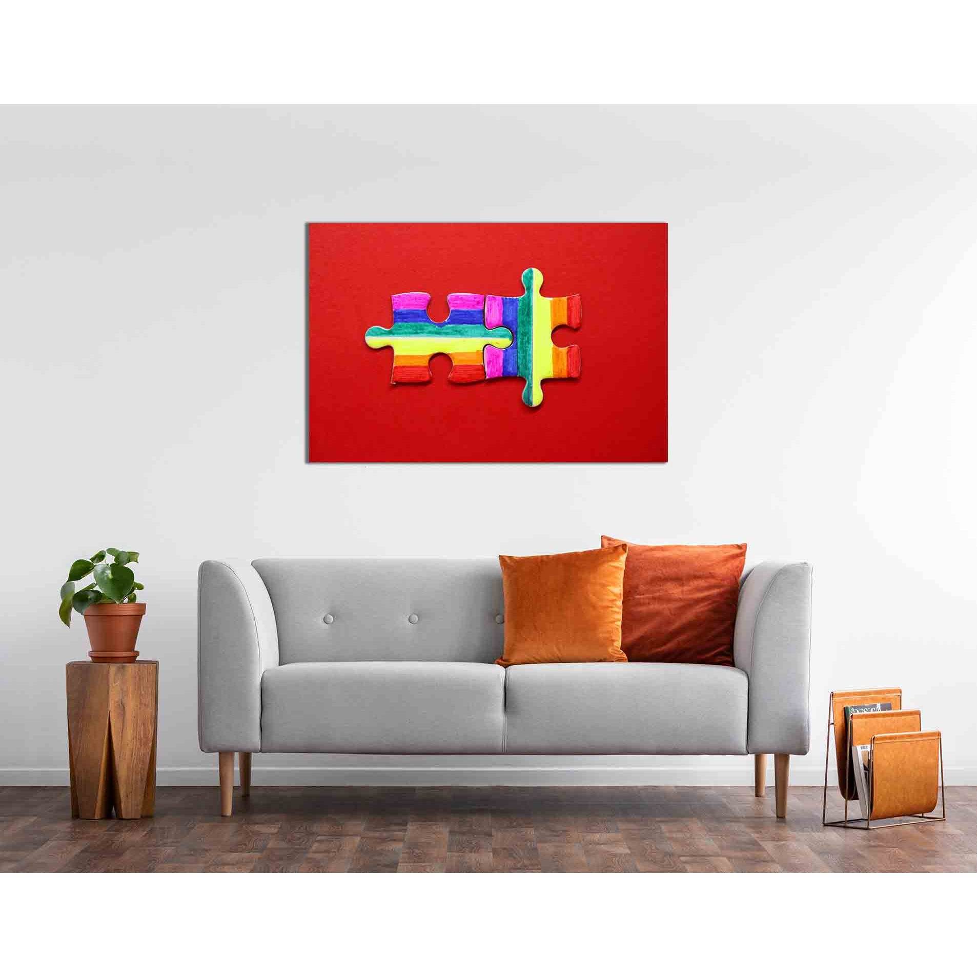 Puzzle with LGBT flag №2123 Ready to Hang Canvas Print - Zellart Canvas Prints 2123, ALL_Products