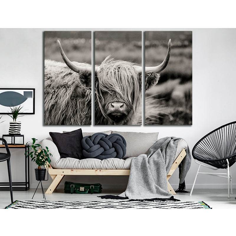 Black and White Highland Cow №04344 Ready to Hang Canvas PrintCanvas art arrives ready to hang, with hanging accessories included and no additional framing required. Every canvas print is hand-crafted, made on-demand at our workshop and expertly stretched