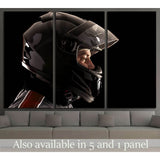 Racing driver posing with helmet isolated in black №1873 Ready to Hang Canvas Print