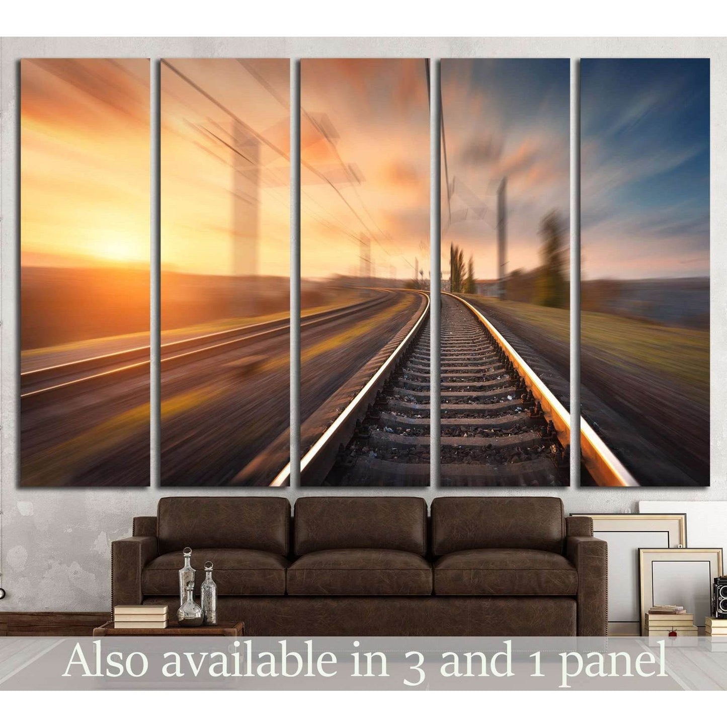 Railroad travel, railway tourism, Transportation №1304 Ready to Hang Canvas Print - Zellart Canvas Prints ALL_Products, s-1304