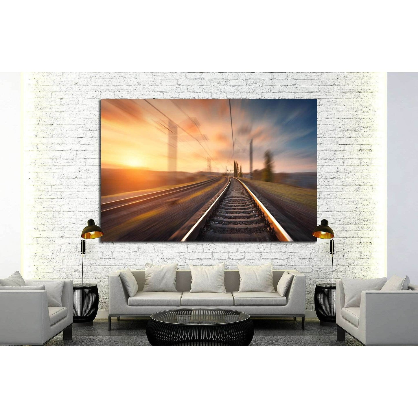 Railroad travel, railway tourism, Transportation №1304 Ready to Hang Canvas Print - Zellart Canvas Prints ALL_Products, s-1304
