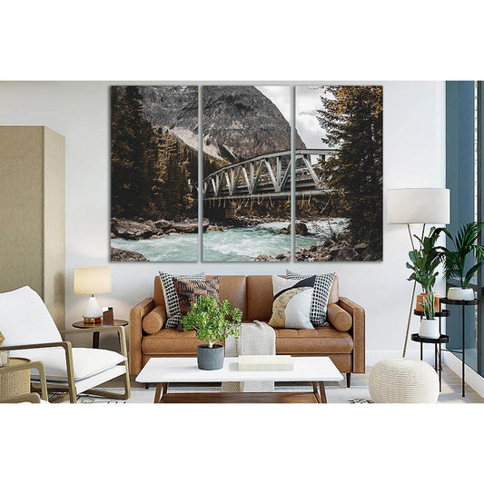 Railway Bridge In The Mountains №SL1147 Ready to Hang Canvas Print - Zellart Canvas Prints 0new, ALL_Products, Bridges Wall Art