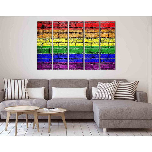 Rainbow flag №2118 Ready to Hang Canvas Print - Zellart Canvas Prints 2118, ALL_Products