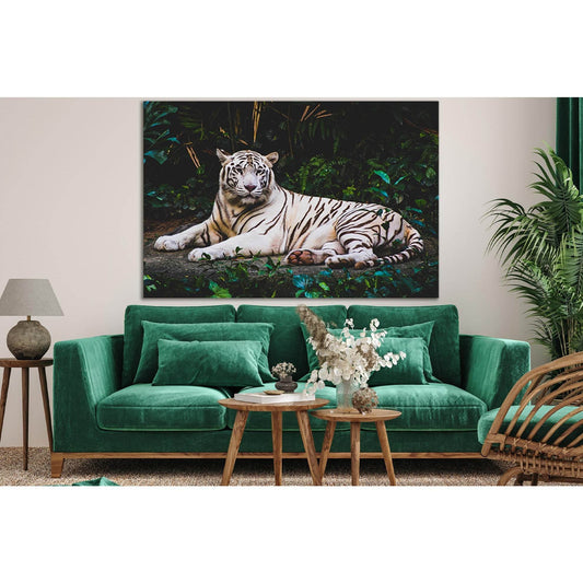 Rare White Tiger №SL1537 Ready to Hang Canvas Print - Zellart Canvas Prints 0new, ALL_Products, Animals & Wildlife, Tiger