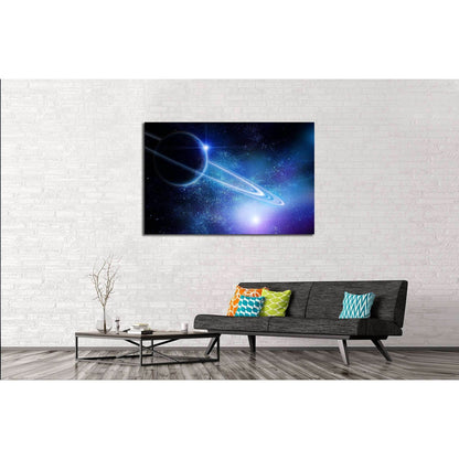 realistic saturn in open space №2460 Ready to Hang Canvas PrintCanvas art arrives ready to hang, with hanging accessories included and no additional framing required. Every canvas print is hand-crafted, made on-demand at our workshop and expertly stretche