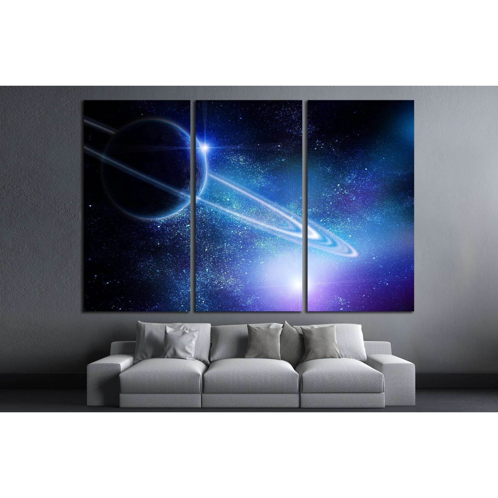 realistic saturn in open space №2460 Ready to Hang Canvas PrintCanvas art arrives ready to hang, with hanging accessories included and no additional framing required. Every canvas print is hand-crafted, made on-demand at our workshop and expertly stretche