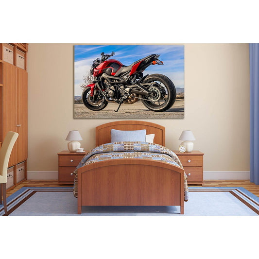 Red And Black Sports Motorcycle №SL778 Ready to Hang Canvas Print - Zellart Canvas Prints 0new, ALL_Products, Engine, Engines Wall Art
