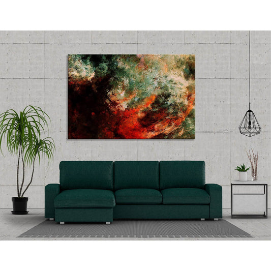 Red And Green Abstract №04355 Ready to Hang Canvas Print - Zellart Canvas Prints ALL_Products