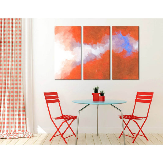 Red And White Abstract №04344 Ready to Hang Canvas Print - Zellart Canvas Prints ALL_Products