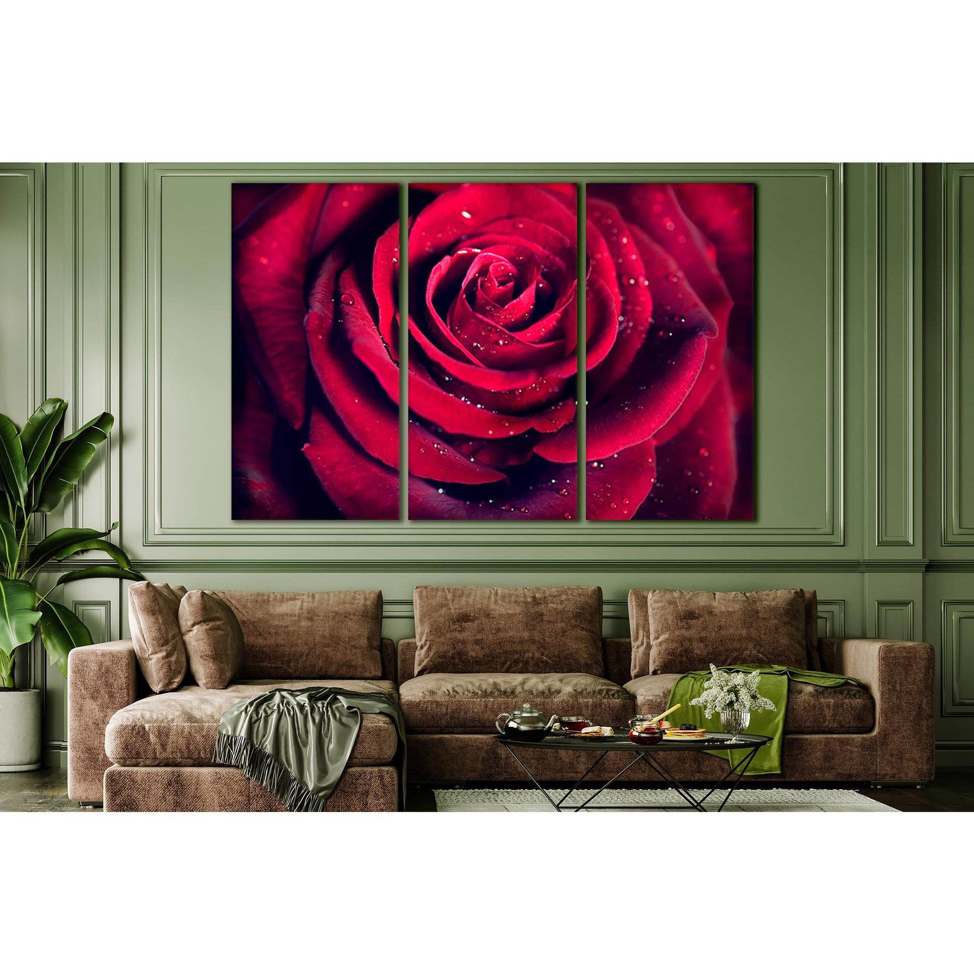 Red Rose Flower №SL705 Ready to Hang Canvas Print - Zellart Canvas Prints 0new, ALL_Products, Floral & Botanical Wall Art