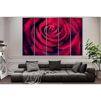 Red Rose Flower №SL705 Ready to Hang Canvas Print - Zellart Canvas Prints 0new, ALL_Products, Floral & Botanical Wall Art