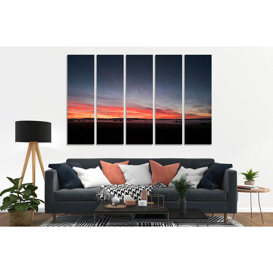 Red sky at dawn №D1815 Ready to Hang Canvas Print - Zellart Canvas Prints 0new, ALL_Products, Sunrise & sunset wall art