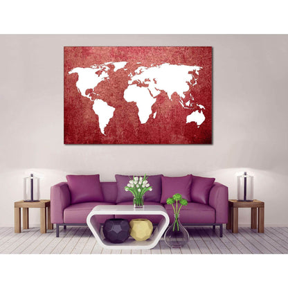 Grunge Red World Map Canvas ArtworkDecorate your walls with a stunning Red Map Canvas Art Print from the world's largest art gallery. Choose from thousands of Grunge Map artworks with various sizing options. Choose your perfect art print to complete your
