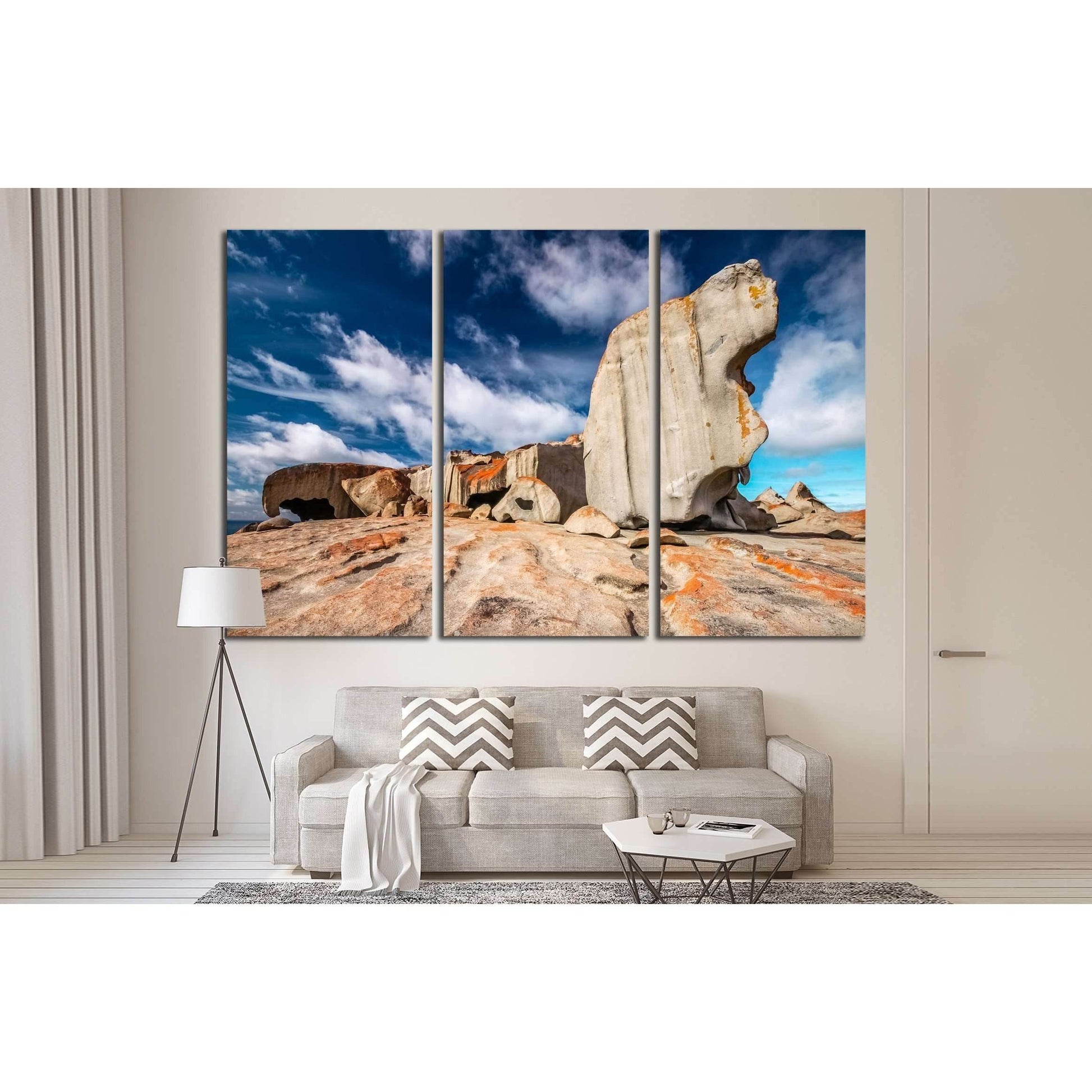Remarkable rocks with blue and white sky,South Australia №2524 Ready to Hang Canvas Print - Zellart Canvas Prints ALL_Products, s-2524