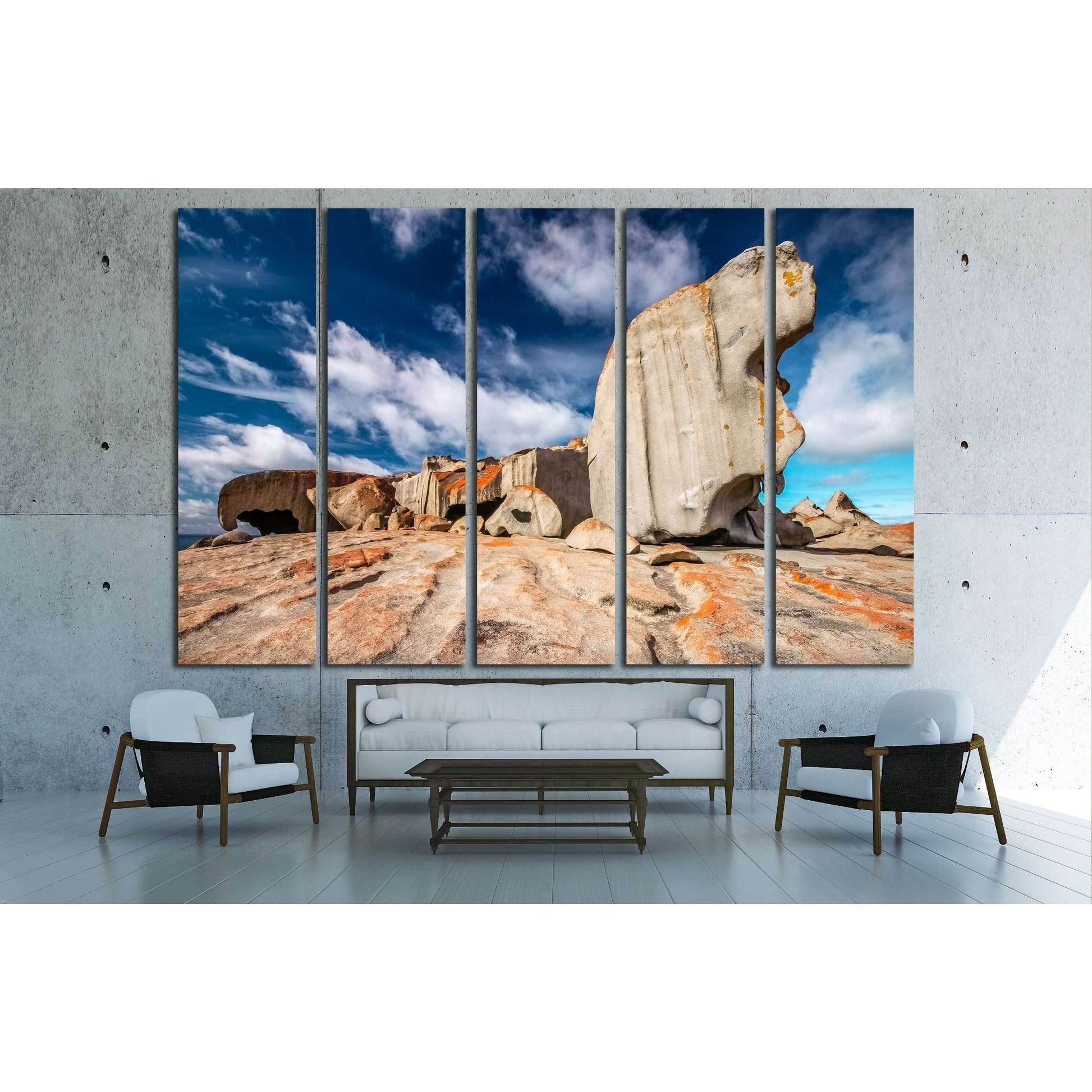 Remarkable rocks with blue and white sky,South Australia №2524 Ready to Hang Canvas Print - Zellart Canvas Prints ALL_Products, s-2524