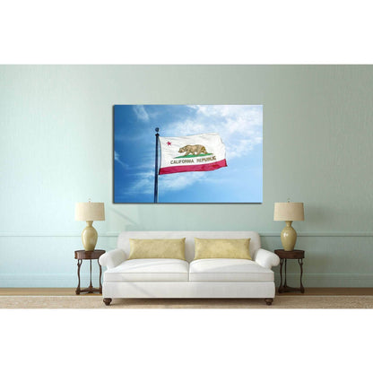 Republic California flag on the mast №1953 Ready to Hang Canvas PrintCanvas art arrives ready to hang, with hanging accessories included and no additional framing required. Every canvas print is hand-crafted, made on-demand at our workshop and expertly st