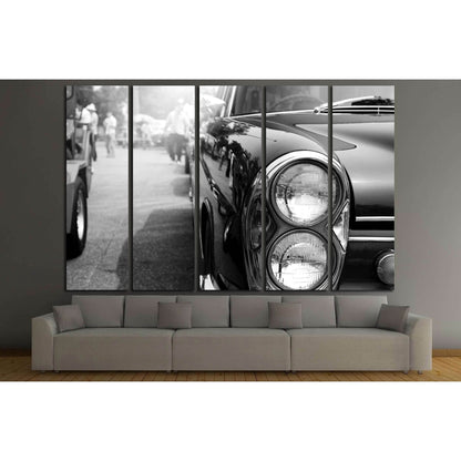 Retro of classic car ,vintage black and white style №3281 Ready to Hang Canvas Print - Zellart Canvas Prints ALL_Products, s-3281