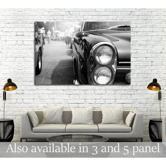Retro of classic car ,vintage black and white style №3281 Ready to Hang Canvas Print - Zellart Canvas Prints ALL_Products, s-3281