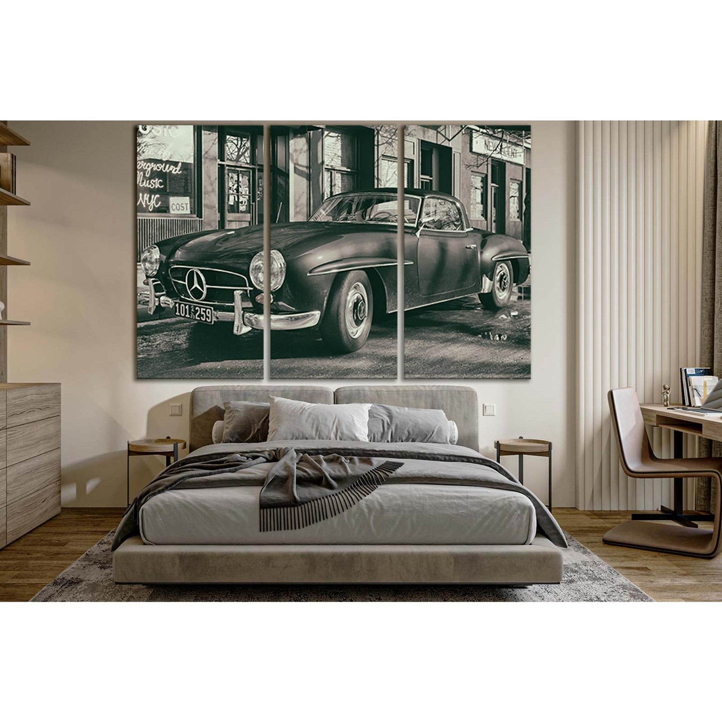 Retro Sports Car Photo №SL1422 Ready to Hang Canvas Print - Zellart Canvas Prints 0new, ALL_Products, Engine