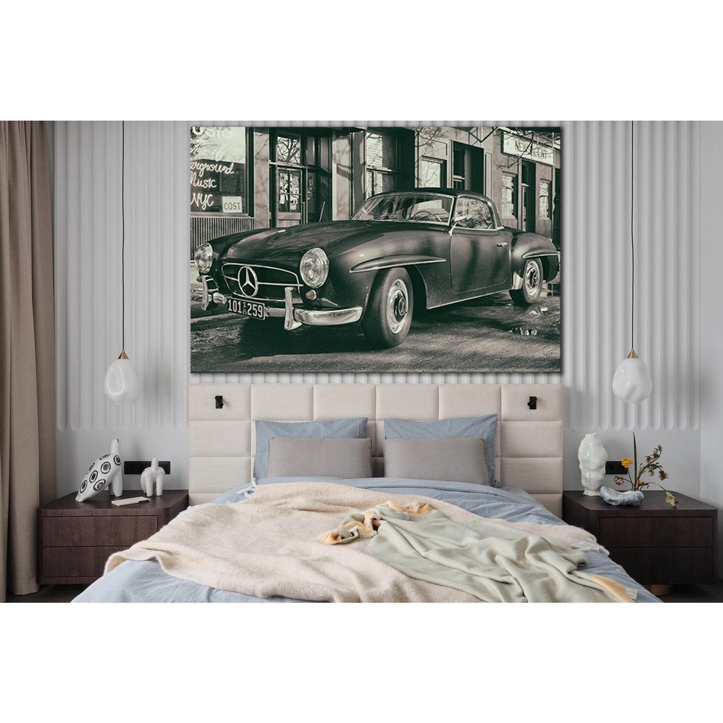 Retro Sports Car Photo №SL1422 Ready to Hang Canvas Print - Zellart Canvas Prints 0new, ALL_Products, Engine