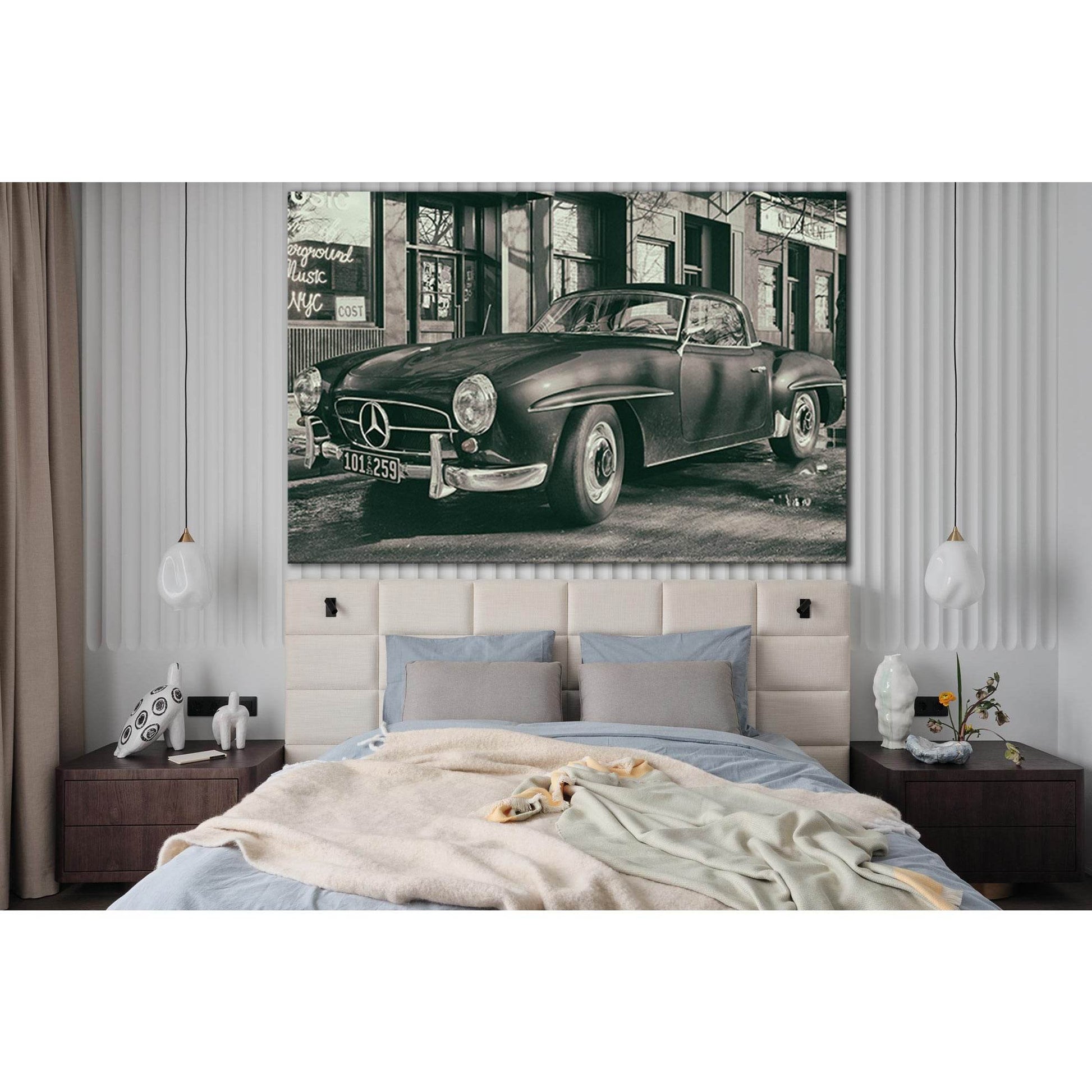 Retro Sports Car Photo №SL1422 Ready to Hang Canvas Print - Zellart Canvas Prints 0new, ALL_Products, Engine