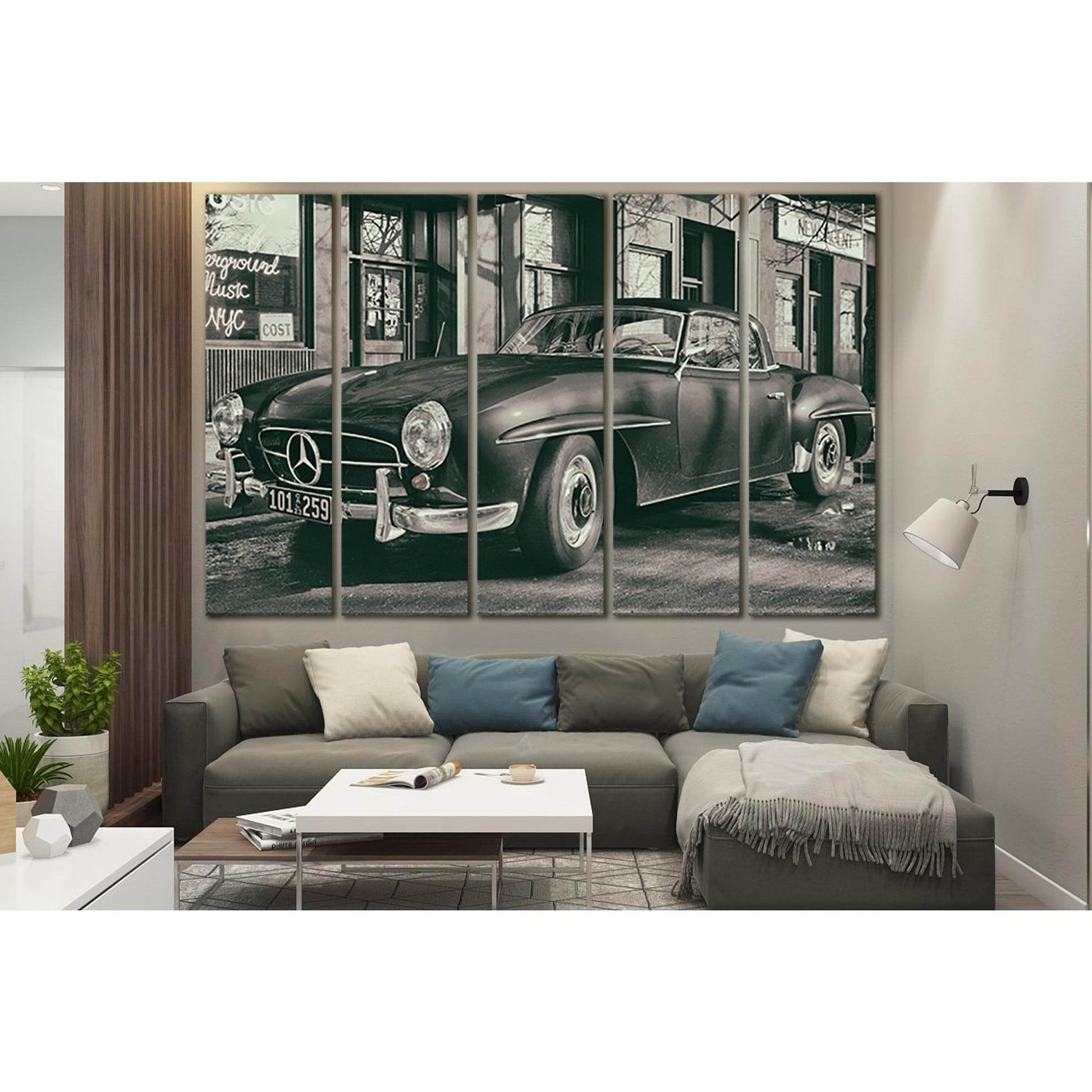 Retro Sports Car Photo №SL1422 Ready to Hang Canvas Print - Zellart Canvas Prints 0new, ALL_Products, Engine