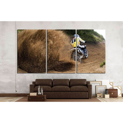 Rider driving in the motocross race №2482 Ready to Hang Canvas Print - Zellart Canvas Prints ALL_Products, s-2482