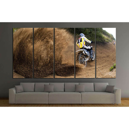 Rider driving in the motocross race №2482 Ready to Hang Canvas Print - Zellart Canvas Prints ALL_Products, s-2482