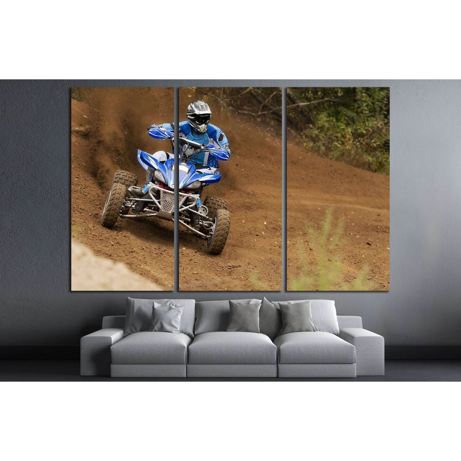 Rider driving in the race №2479 Ready to Hang Canvas Print - Zellart Canvas Prints ALL_Products, s-2479