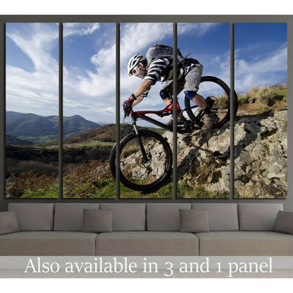 Rider in action at Freestyle Mountain Bike №1374 Ready to Hang Canvas Print - Zellart Canvas Prints ALL_Products, s-1374