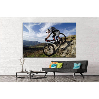 Rider in action at Freestyle Mountain Bike №1374 Ready to Hang Canvas PrintCanvas art arrives ready to hang, with hanging accessories included and no additional framing required. Every canvas print is hand-crafted, made on-demand at our workshop and exper