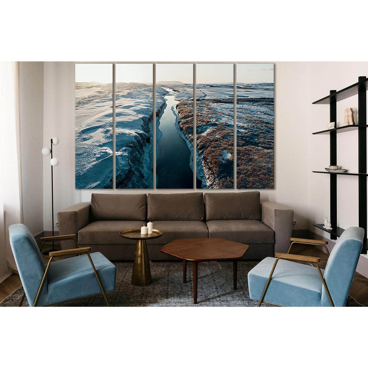 River In Iceland №SL1313 Ready to Hang Canvas Print - Zellart Canvas Prints 0new, ALL_Products, Glacials