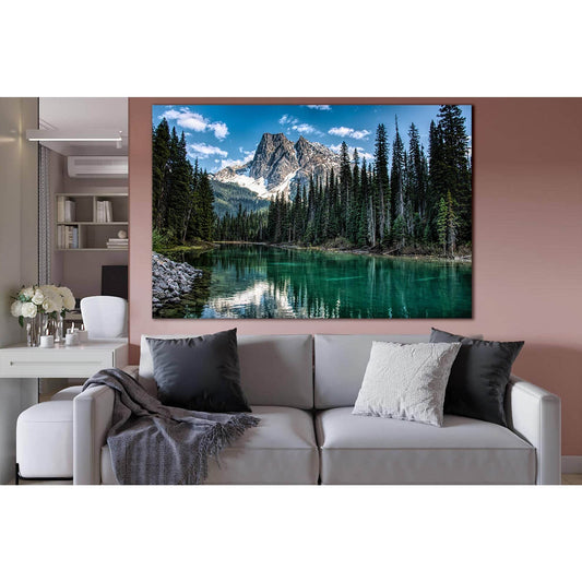 River In Mountain Forest №SL1596 Ready to Hang Canvas Print - Zellart Canvas Prints 0new, ALL_Products, Mountains Wall Art, Nature Wall Art