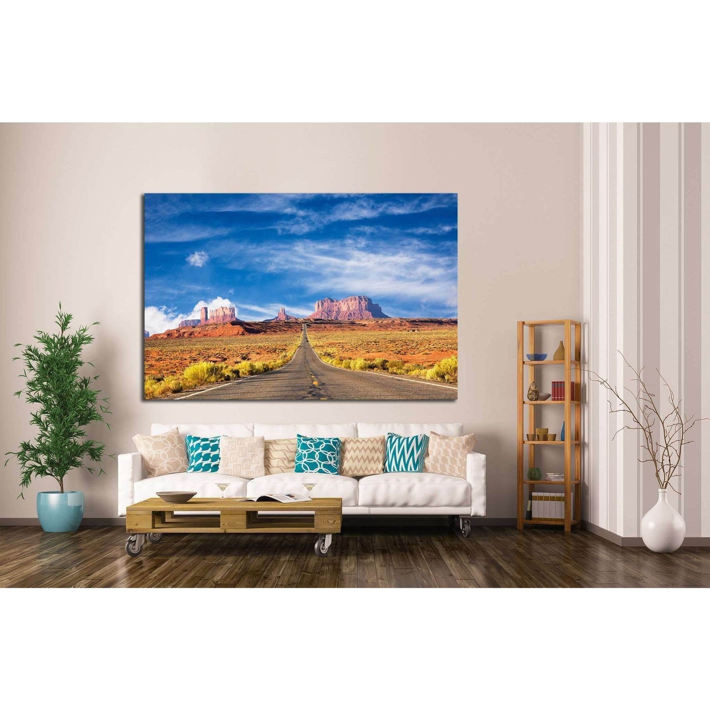 Road to the Monument Valley №1980 Ready to Hang Canvas Print - Zellart Canvas Prints ALL_Products, s-1980
