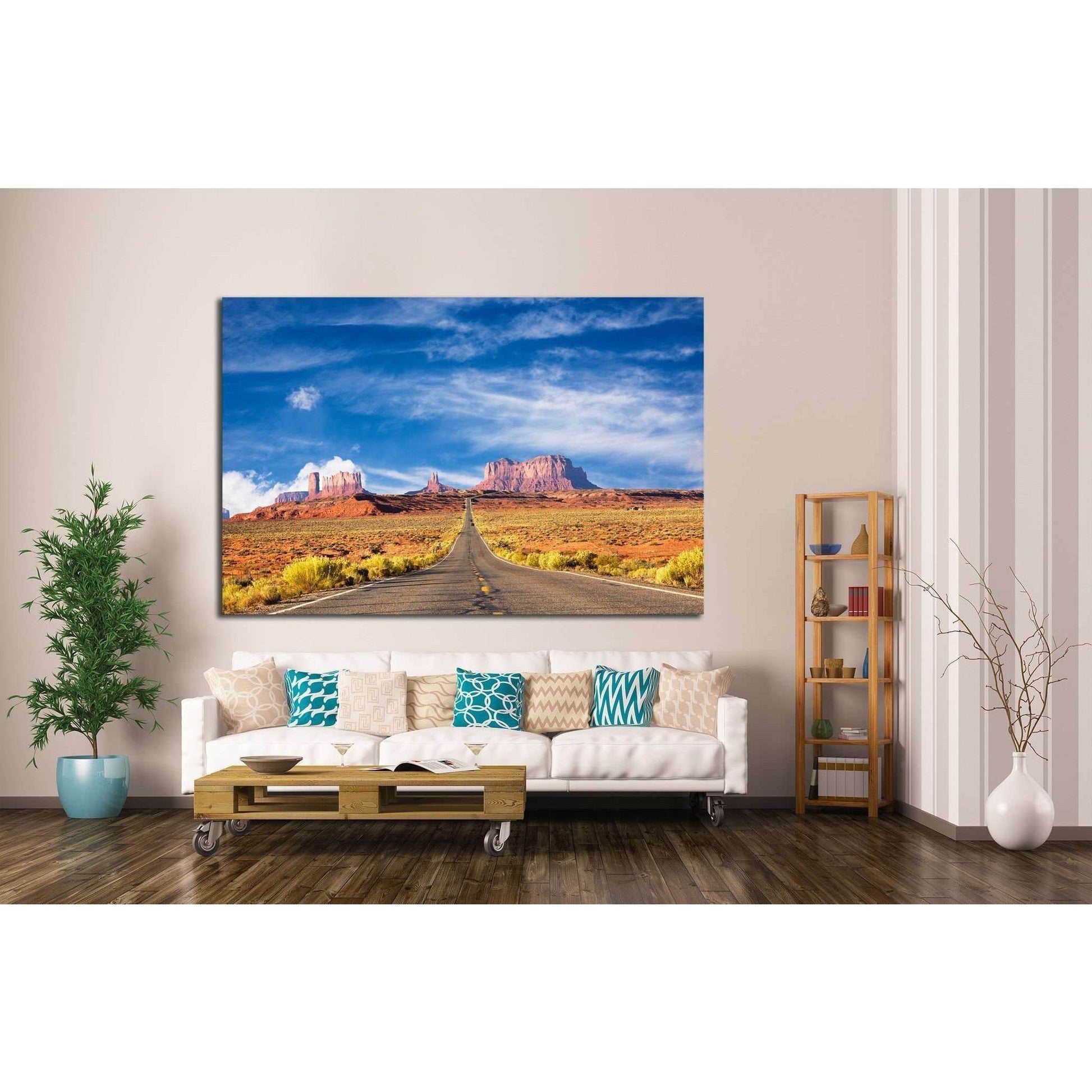 Road to the Monument Valley №1980 Ready to Hang Canvas Print - Zellart Canvas Prints ALL_Products, s-1980