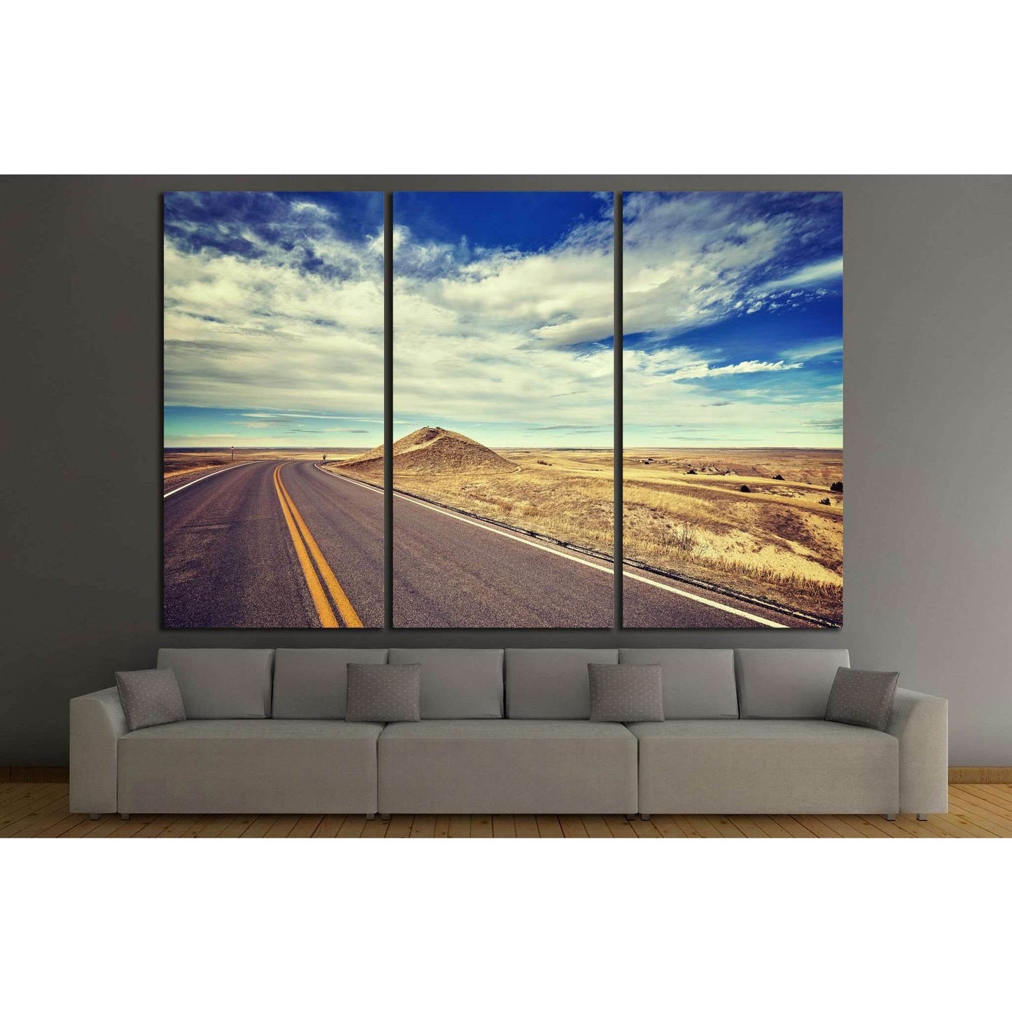 road, USA №868 Ready to Hang Canvas Print - Zellart Canvas Prints ALL_Products, s-868